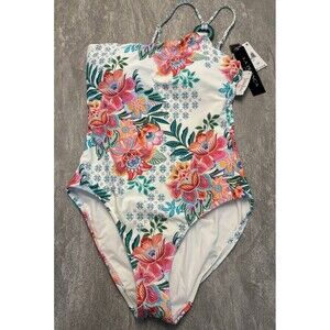 La Blanca Sz 10 M One Piece One Shoulder KeyHole Riviera Cruise Beach Resort